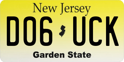 NJ license plate D06UCK