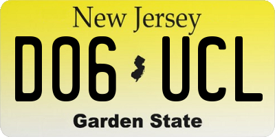 NJ license plate D06UCL