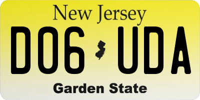 NJ license plate D06UDA