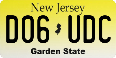 NJ license plate D06UDC