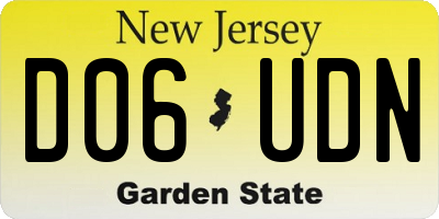 NJ license plate D06UDN