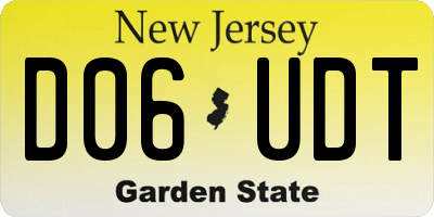 NJ license plate D06UDT
