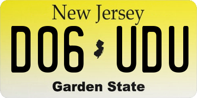 NJ license plate D06UDU