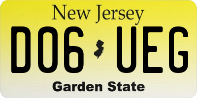 NJ license plate D06UEG