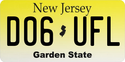 NJ license plate D06UFL
