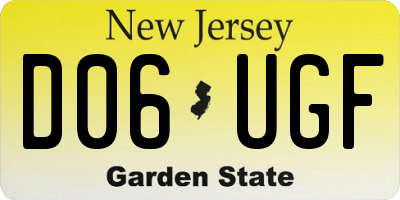NJ license plate D06UGF