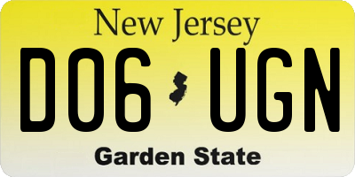 NJ license plate D06UGN