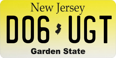 NJ license plate D06UGT
