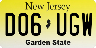 NJ license plate D06UGW