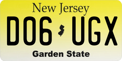 NJ license plate D06UGX