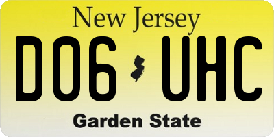 NJ license plate D06UHC