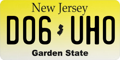 NJ license plate D06UHO