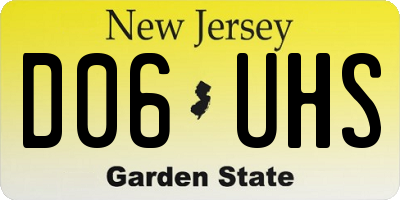 NJ license plate D06UHS
