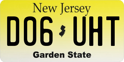 NJ license plate D06UHT