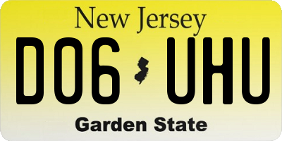 NJ license plate D06UHU