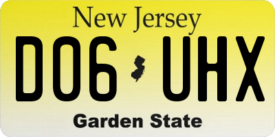 NJ license plate D06UHX