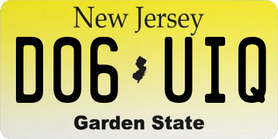 NJ license plate D06UIQ