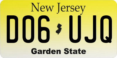 NJ license plate D06UJQ
