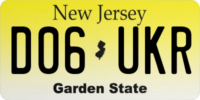 NJ license plate D06UKR
