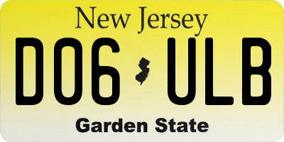 NJ license plate D06ULB