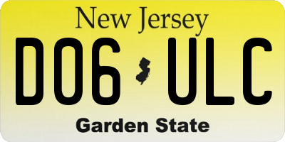NJ license plate D06ULC