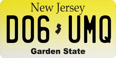 NJ license plate D06UMQ