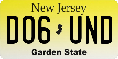 NJ license plate D06UND