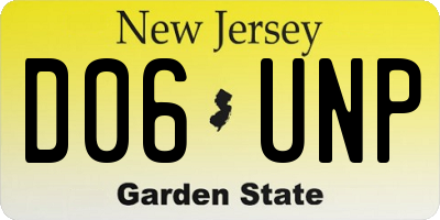 NJ license plate D06UNP