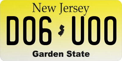 NJ license plate D06UOO