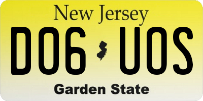 NJ license plate D06UOS
