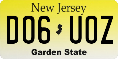NJ license plate D06UOZ