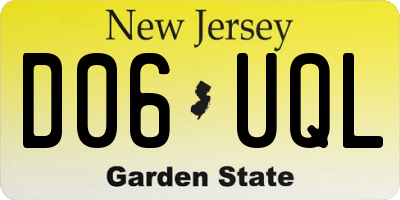 NJ license plate D06UQL