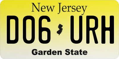 NJ license plate D06URH