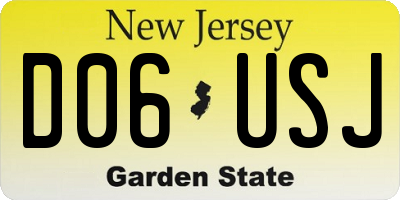 NJ license plate D06USJ