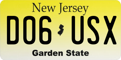 NJ license plate D06USX