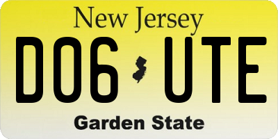 NJ license plate D06UTE