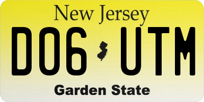 NJ license plate D06UTM