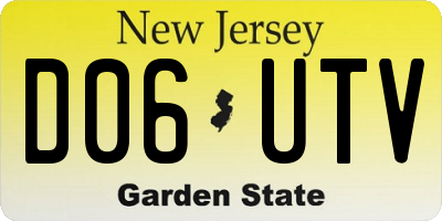 NJ license plate D06UTV