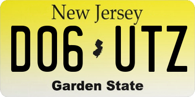 NJ license plate D06UTZ