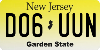 NJ license plate D06UUN