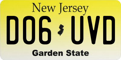 NJ license plate D06UVD