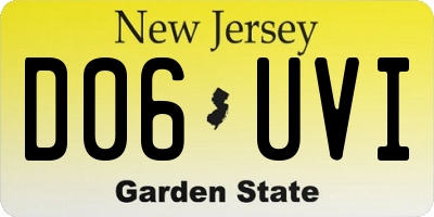 NJ license plate D06UVI