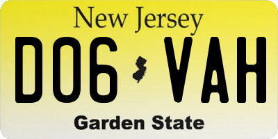 NJ license plate D06VAH