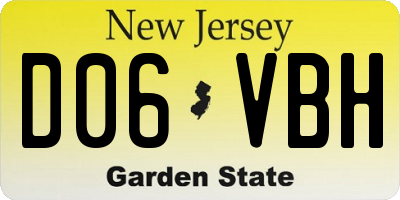 NJ license plate D06VBH