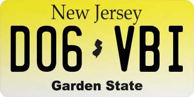 NJ license plate D06VBI