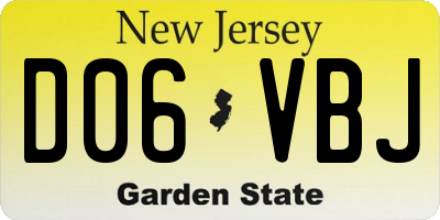 NJ license plate D06VBJ