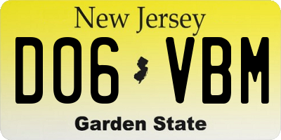 NJ license plate D06VBM