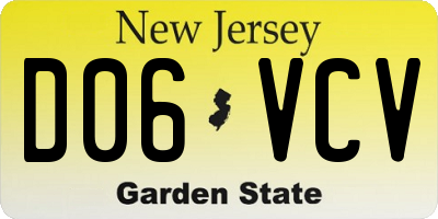 NJ license plate D06VCV