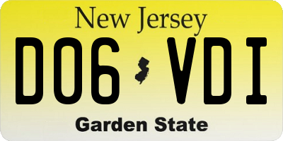 NJ license plate D06VDI