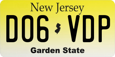 NJ license plate D06VDP